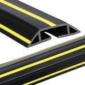 Pangda 20 FT Floor Cable Cover Heavy Duty Cord Cover Protector Power Cable Protector Soft Extension, Organize and Protect Wire on Floor for Home Office or Outdoor Settings (Black, Yellow)