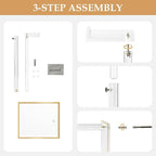 Acrylic Purse Display Stands, 14"-24" Adjustable Height Handbag Holder, Clear Purse Rack Stands for Closet Retail, Durable Gold Trim Hanging Bag Wallet Jewelry Necklace Organizer Stand(PATENT PENDING)