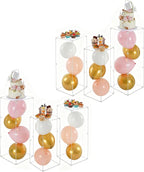 Vincidern 6pcs Acrylic Pedestal Stand for Party, Clear Lucite Square Display Pedestal for Flowers, Sculptures, Cake, Wedding, Events, Art Gallery, Party Decor 31.5*11.8''(2*L), 27.6*11.2''(2*M), 23.6*10.2''(2*S)