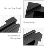 MDEOOSKY Wooden Display Stand Square Wood Display Base Display Risers Square Vase Riser Teapot Aquarium Lamp Base Home Decoration 7.9" W x 7.9" D x 1.7" H (Black)