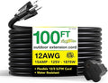 Go Green Power Inc. (GG-14000BK) 12/3 SJTW Outdoor Extension Cord, Black, 100 ft