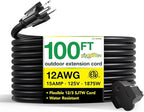 Go Green Power Inc. (GG-14000BK) 12/3 SJTW Outdoor Extension Cord, Black, 100 ft
