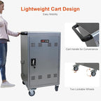 32 Devices Laptop Charging Cart, Tablet Storage Carts for Pad Up to 16.3" Screen Size, Classroom Computer Mobile Charging Station for Pads,Chromebooks,Laptops,Security Storage (Silver)