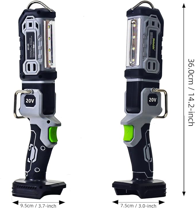 20W Cordless LED Work Light, Switchable Spotlight and Floodlight for 2000 Lumens, Makita 18V/20V LXT, 500m/1640FT Beam, Built-in Hook for Jobsite and Camping (Battery Not Included)