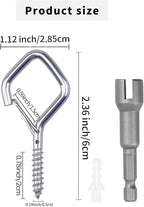 100 PCS Silver Eye Screw Hooks for Hanging Heavy Duty with Safety Buckle.Metal Ceiling Hooks for Hanging Plants Cup Wind Chime Bird Feeders Patio Lights at Indoor&Outdoor