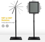 3 Packs Heavy Duty Pedestal Poster Sign Stand, 8.5"x11" Adjustable Floor Standing Sign Holder with 6.6Lbs Solid Steel Base for Vertical and Horizontal View Sign Displayed Stands, Black