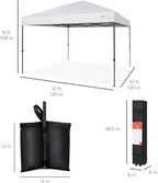 Best Choice Products 10x10ft 1-Person Setup Pop Up Canopy Tent Instant Portable Shelter w/ 1-Button Push, Case, 4 Weight Bags - White