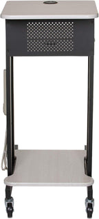 OEF Furnishings Presentation Cart and Stand, OEFPRC200, Steel Frame, Ivory Woodgrain