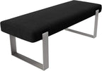 VANT Upholstered Bed Bench - Weave Steel - Brushed Nickel - Contemporary Modern, Bedroom Bench Seat, Hallway, or Entryway