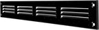 Repa Market Air Vent Cover 16x2 Inch (Outer Dimensions) Black Galvanized Steel Louvered Grill Cover with Mesh Screen/Wall or Ceiling Vent/HVAC Register for Indoor and Outdoor Ventilation