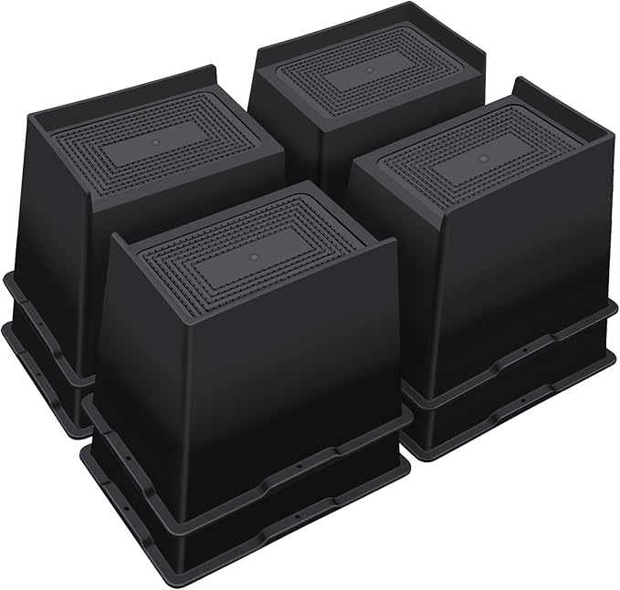 Bed Risers 6 Inch Heavy Duty,Oversized Couch Risers, Extra Wide Furniture Risers for Sofa Table Desk Headboard Chair Lifting,Rectangle Risering Blocks Support 6000 lbs(8 Pack Black)