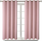 BGment Room Darkening Curtains 54 Inches Long - Grommet Thermal Insulated Drapes Window Treatment Curtains for Bedroom, 2 Panels, 52 x 54 Inch, Baby Pink