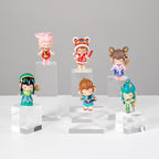6Pcs Clear Acrylic Cube Display Risers Stands, Square Polished Acrylic Photo Props, Transparent Solid Acrylic Display Blocks for Action Figures Collection Jewelry Cosmetic Boutique Crafts