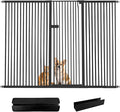 Lumizone Extra Tall Cat Gate 55.12" High Pressure Mounted Extra Wide 2025 New (17 Sizes) 1.37" Gap No Drilling Auto-Close One-Handed Operation Tall Pet Gate for Dogs(Black, 55.12" H x 80.12"-84.44" W)