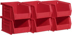 Akro-Mils 30210 AkroBins Plastic Storage Bins, Space-Saving Stackable Bins for Garage, Pantry, Craft Organization, 5" x 4" x 3", Red, (Pack of 24)