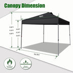 Eurmax USA NOMATTER ONE-Person Open&Close 10x10ft Pop Up Canopy Tent，Portable Shelter Canopy for Outdoor Events，Instant Canopies, Temporary Sunshade,Bonus 4 Sand Bags(White)