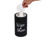 Wood Disinfecting Wipe Dispenser for Kitchen Farmhouse Countertop Organizer Storage Container Black