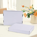 HORLIMER 13x10x2 Shipping Boxes Set of 30, White Corrugated Cardboard Mailer Box for Packing Small Business