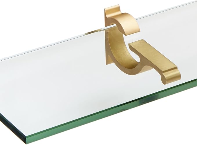 Spancraft Glass M-4.75x30-Brushed Bronze Monarch Glass Shelf, Brushed Bronze, 4.75" x 30"
