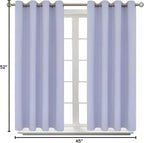BGment Room Darkening Curtains 45 Inches Long - Grommet Thermal Insulated Drapes Window Treatment Curtains for Bedroom, 2 Panels, 52 x 45 Inch, Lavander