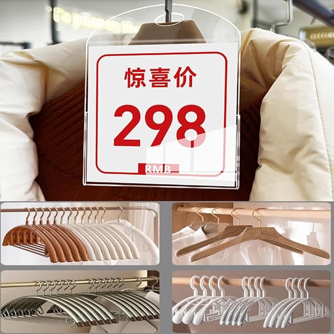 10 Pack Label Holder Price Tag Displays Sign Holder Data Card Holder Ads Display Stand for Retail Store Clothing Price Tag (S 60*60*30mm/2.36*2.36*1.18inches)
