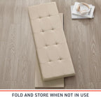 Ornavo Home 43 Inch Folding Storage Ottoman with Storage Bench, Long Large Storage Ottoman Bench, Storage Chest, Foot Rest Stool, Bedroom Bench with Storage - (Beige)