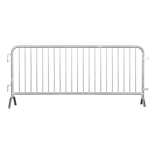 Angry Bull Barricades Metal Interlocking Steel Barricade (8.5 Ft. Heavy Duty, Bridge Feet, Grey Powder Coated, Set of 10)