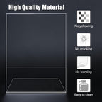 12pack 8.5x11 Acrylic, L Shape Clear Plastic, Menu Holder, Unbreakable Table Sign Holder for Restaurant, Office, School, Store and Home Use