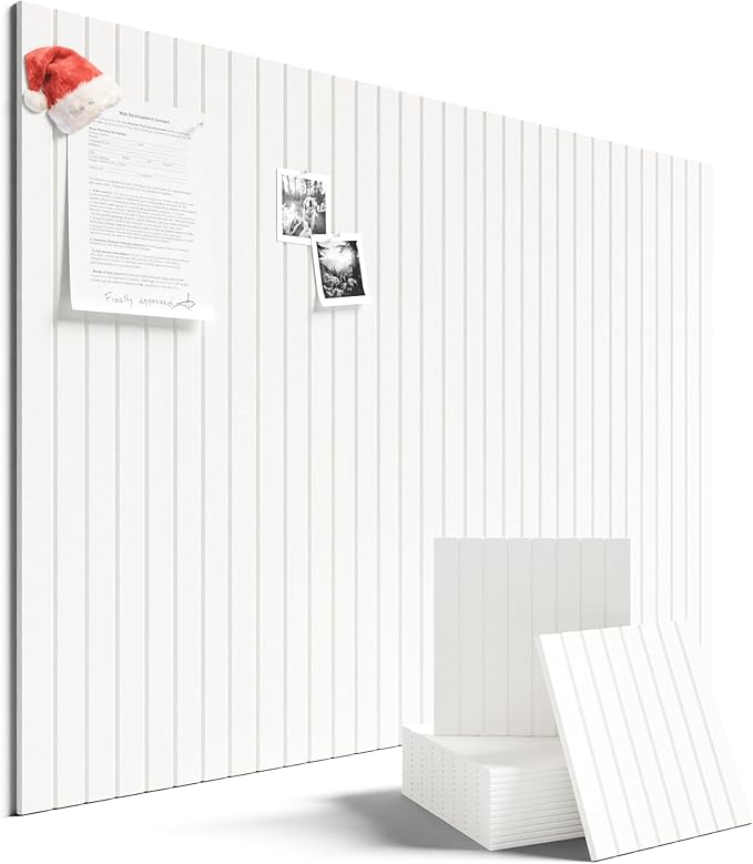 Large Felt Bulletin Board 48" x 36" Cork Board Alternative-12 Pack with 70 Safe Removable Adhesive Tabs, Cork Boards for Walls Cork Board for Home Office Classroom Pin Board (Milky White)