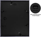 Frametory, 11x14 Metal Picture Frame with Mat for 8x10 Picture & Real Glass, Aluminum Photo Frame Collection (Dark Gray, 1 Pack)