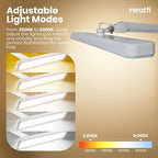 Neatfi (New Model) XL 2,500 Lumens LED Task Lamp with Clamp, 5 Light Modes, 3000-6000K Correlated Color Temperature, 30W, Dimmable, 324 Pcs SMD LED, Desk Light for Home, Office (CCT, White)