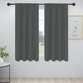 Easy-Going Rod Pocket Blackout Curtains for Bedroom, Room Darkening Window Curtains for Living Room, Thermal Insulated Noise Reduction Solid Window Drapes, 2 Panels(34x63 in, Grey)