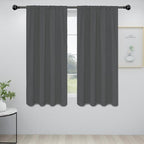 Easy-Going Rod Pocket Blackout Curtains for Bedroom, Room Darkening Window Curtains for Living Room, Thermal Insulated Noise Reduction Solid Window Drapes, 2 Panels(34x63 in, Grey)