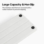 2 Pack Fast Drying Water Absorbing Diatomite Stone Mat Tray for Kitchen & Bathroom Counter - Instant Dry Sink Caddy Organizer - Vanity Holder for Soap and Sponge – White 10" x 4"