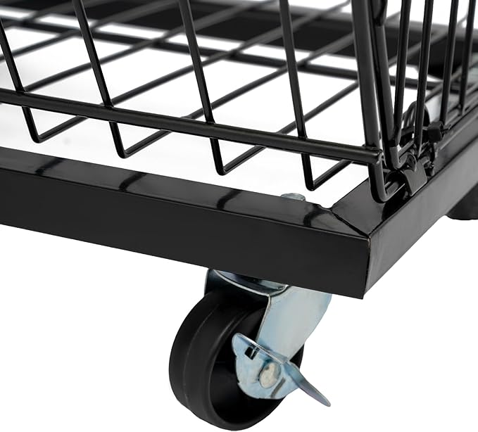 5 Tier Retail Display Rack, Rolling Storage Rack 5 Layers 18.9*17.72*55.12in Metal Display Shelf Fruit Vegetable Snack Basket Storage Supplies for Home Store Market (Black, 48*45*140cm)