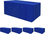 HolidayIdeas 4 Pack Fitted Table Clothes - 48 x 24 Inch - Royal Blue Rectangle 4ft Tablecloths Polyester Fabric Tablecloth for Trade Show, Craft Show, Party, Birthday