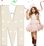 EUFONY Marquee Letters 4 Feet Tall, 4 FT Marquee Light Up Letters, Giant Light Up Letters 4FT for Birthday Party Baby Shower Gender Reveal Graduation Prom Decorations, Letter M with LED Lights DIY Kit