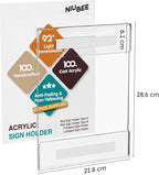 NIUBEE 8.5x11 Clear Acrylic Plexi Sign Holders with Double Sided Adhesive Tape, Wall Sign Memo Document Menu Holder for Office, Home, Store, Restaurant-No Drilling (6 Pack)