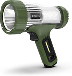 FORTO 3000 Lumens Handheld Spotlight, 1400 Ft Long Range LED Spot Light with 120H Runtime, IPX8 Waterproof Rechargeable Outdoor Flashlight for Camping, Hiking, Emergency, Searchlight (Green-Plus)