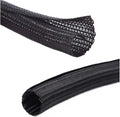 10ft-1/2 Braided Cable Management Sleeve Wire Protector, Suitable for TV/Computer/Home Theater/Machine Equipment Cable Management. (Black, 1/2"-10ft)