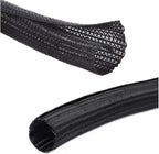 10ft-1/2 Braided Cable Management Sleeve Wire Protector, Suitable for TV/Computer/Home Theater/Machine Equipment Cable Management. (Black, 1/2"-10ft)