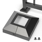2.0"x2.0"（Actual: 2.0"x2.0"） Deck Post Base Cover Decorative Post Base Trim Skirt Black Aluminum 4Pack