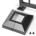 2.0"x2.0"（Actual: 2.0"x2.0"） Deck Post Base Cover Decorative Post Base Trim Skirt Black Aluminum 2Pack