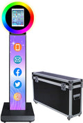 Portable Photo Booth for iPad 10.2in 10.9in 11in 12.9in,Metal Shell Selfie Station photobooth Machine,RGB Ring Light,Free Custom Logo,Remote Control,Flight Case,for Parties,Wedding,Halloween