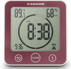 KADAMS Shower Clock Waterproof Bathroom Timer – Digital Wall Clock with Countdown, Magnetic Kitchen Clock with Temperature & Humidity, Suction Cup for Kids Shower Spa Cook Bath (Rose)