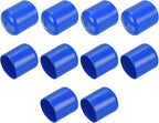 uxcell 10pcs Rubber End Caps 23mm ID Vinyl Round Tube Bolt Cap Cover Screw Thread Protectors Blue