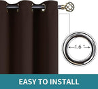 BGment Brown Sliding Door Curtain 120 Inch Long - Wide Room Darkening Room Divider Curtain for Bedroom Privacy Themral Insulated Grommet Room Separator Drape, 1 Panel, 100 X 120