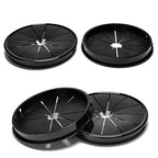 4 Pcs Cable Grommet, Snap Bushing 3-9/16" (90 mm) Mounting Diameter, Flexible Petal-Shaped Buckle Round Nylon Desk Grommet for Wires Through Countertop Cord Organizer and Protection, Black