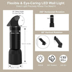 LED Ceiling Picture Lights with 6000mAH Rechargeable Battery Powered, Cordless Painting Wall Lamps Sconces with 4 Brightness&Color Temp,CRI≥95, Indoor Spotlight for Art Display Photo Portraits Gallery