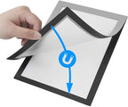 ZHIDIAN Document Sign Holder Pockets with Magnetic Back, Plastic Poster Picture Notice Display Frame for Fridge/Whiteboard/Chalkboard/Cabinet, 8.5 x 11.6 Inches, Silver, 12 Pcs